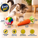 Colorful Carrot & Ball Cat Toy Set