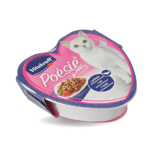 VITAKRAFT CAT WET FOOD POESIE POLLOCK WITH PASTE &amp; TOMATOES 85G