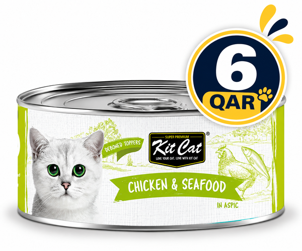 Kit Cat Deboned Chicken & Seafood Toppers 80g  Can