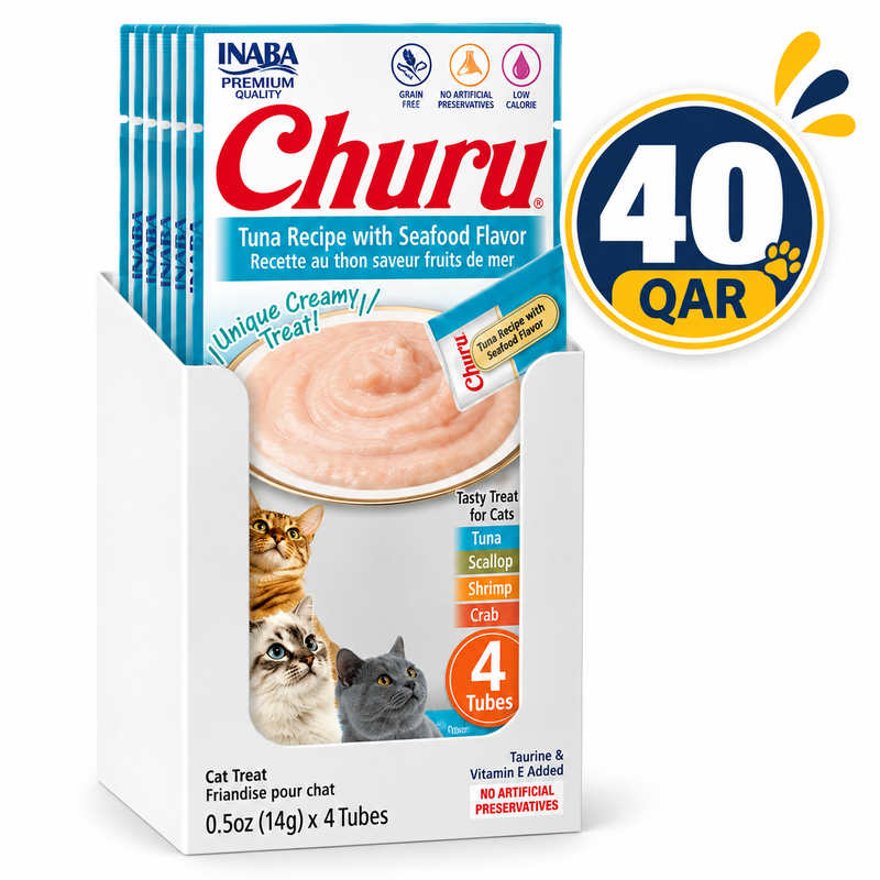 Churu Tuna Recipe with Seafood Flavor 4 tubes 56g — 14gX4x6 (24Tubes)
