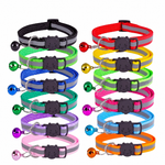 Adjustable Reflective Cat Collar with Bell – Random Color (1 Piece)