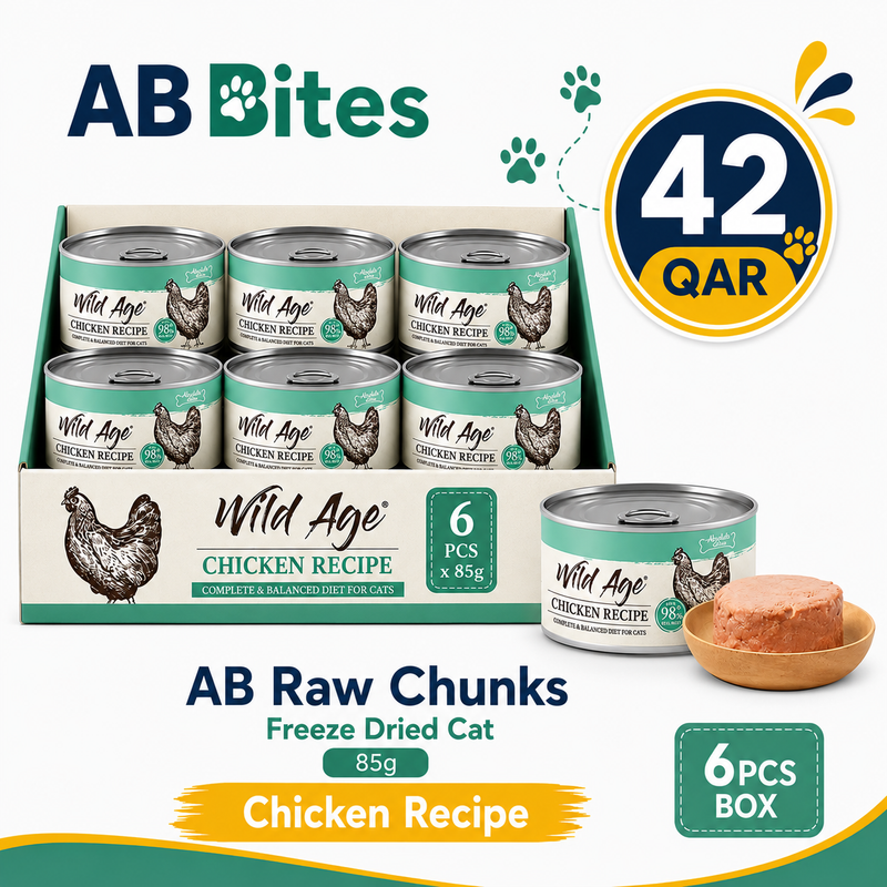 AB Bites Wild Ages Complete Wet Diet – Chicken Recipe 80gx6pcs