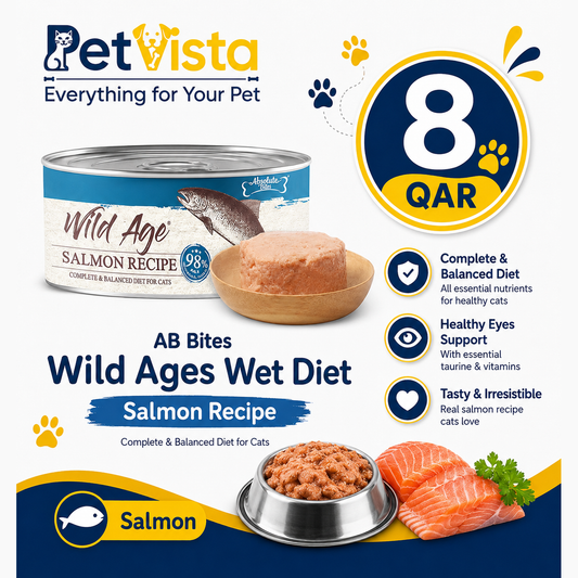 AB Bites Wild Ages Complete Wet Diet – Salmon Recipe 80g Can