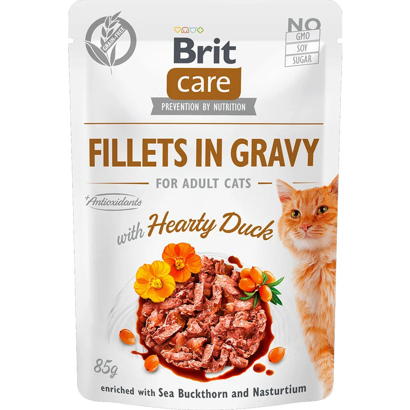 Brit Care Cat Fillets in Gravy with Hearty Duck  85 g