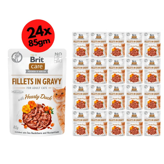Brit Care Cat Fillets in Gravy with Hearty Duck 24x85g