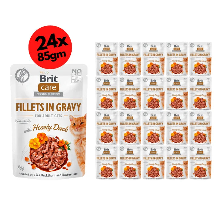 Brit Care Cat Fillets in Gravy with Hearty Duck 24x85g