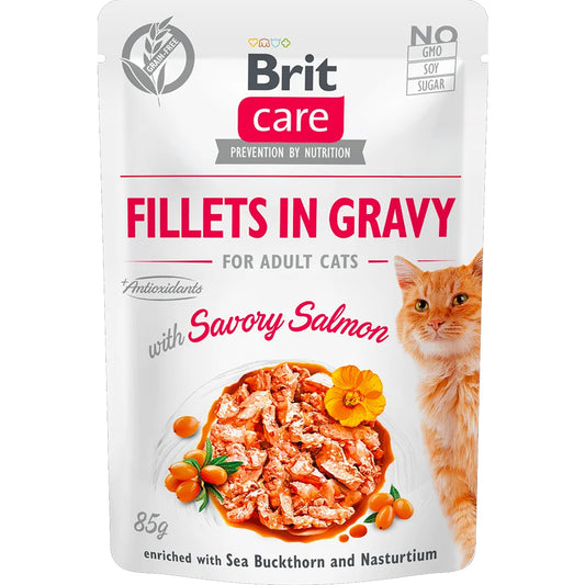Brit Care Cat Fillets in Gravy with Savory Salmon  85 g