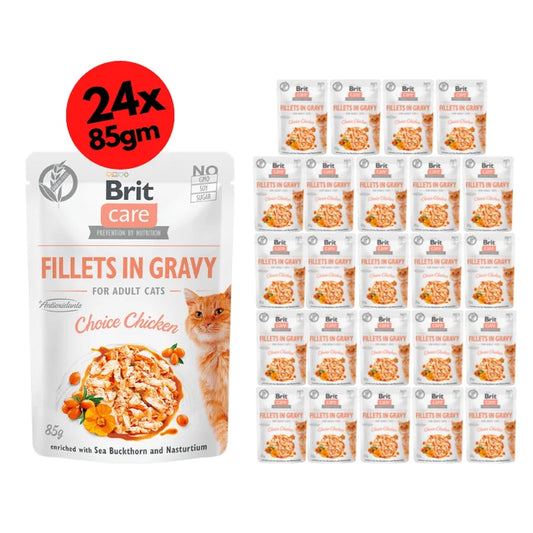 Brit Care Cat Fillets in Gravy Choice Chicken 24x85g