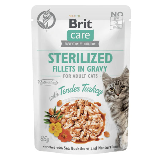 Brit Care Cat. Sterilized. Fillets in Gravy with Tender Turkey 85 g
