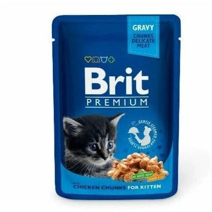Brit Premium Cat Pouches Chicken Chunks for Kitten 100 g