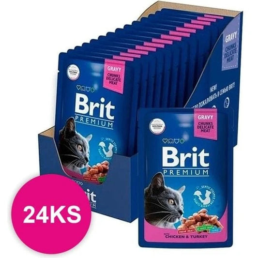 Brit Premium Cat Pouches with Chicken & Turkey 24x100g