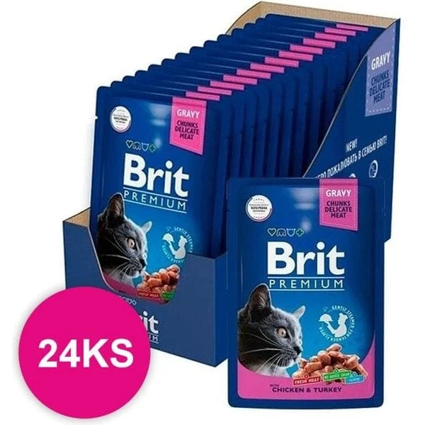 Brit Premium Cat Pouches with Chicken & Turkey 24x100g