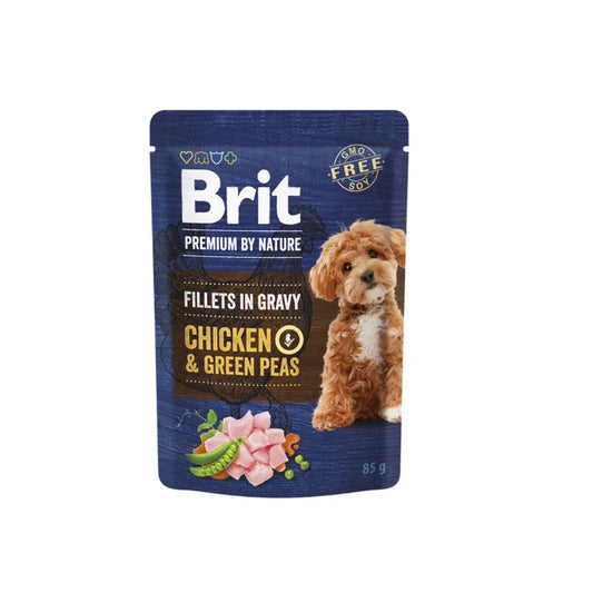 Brit Premium by Nature Dog, Fillets in Gravy Chicken & Green Peas 85 g (EX)