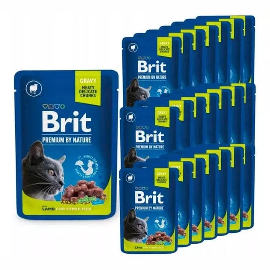 Brit Premium Cat Pouches Lamb for Sterilised 24x100g