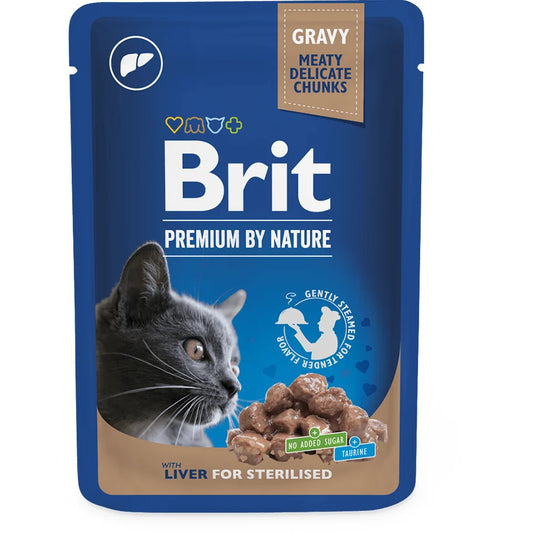 Brit premium cat pouches Liver for Sterilised 100 g
