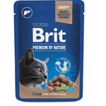 Brit premium cat pouches Liver for Sterilised 24x100g