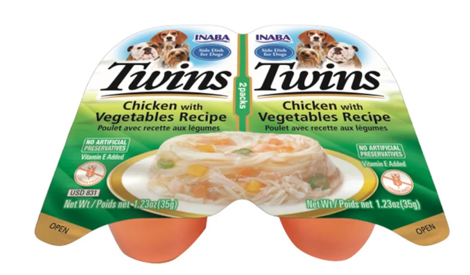 Inaba Grain-Free Chicken & Vegetables Wet Dog Food for Small to Medium Breeds 2x35g