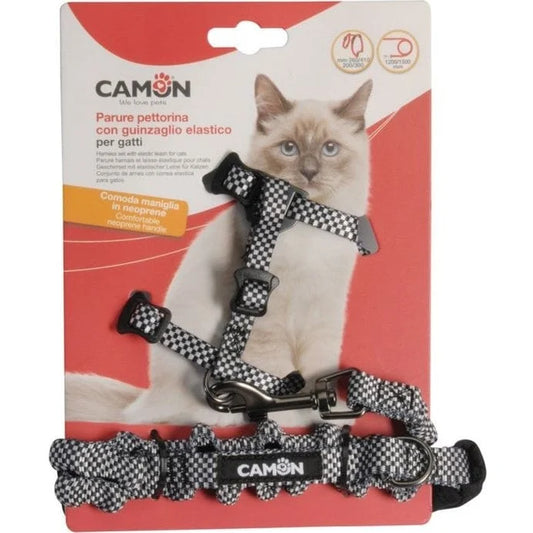 Cat set- adjustable  Hshaped polyester  harness with elastic leash