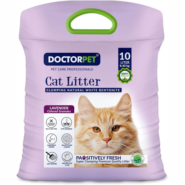 Doctor Pet Cat Litter Super Clumping MICRO Bentonite Lavender 10L