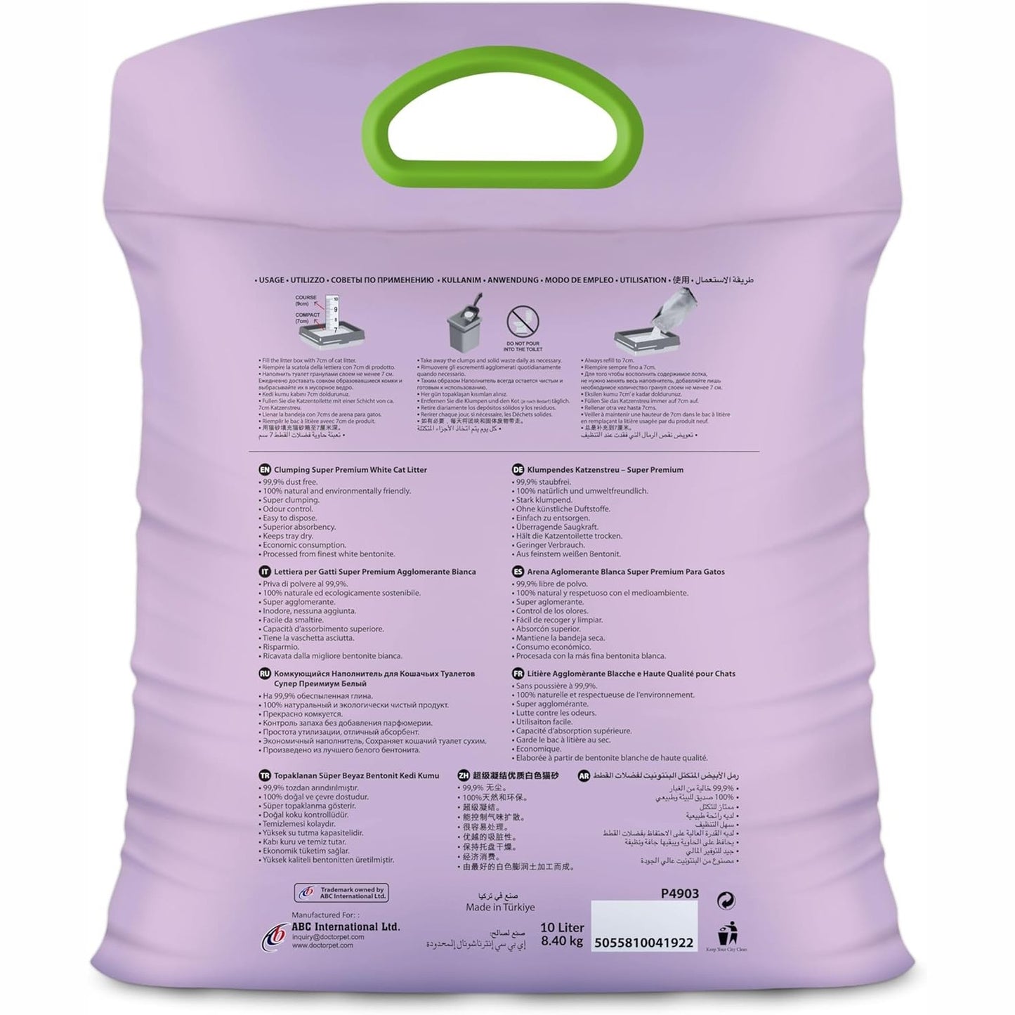Doctor Pet Cat Litter Super Clumping MICRO Bentonite Lavender 10L