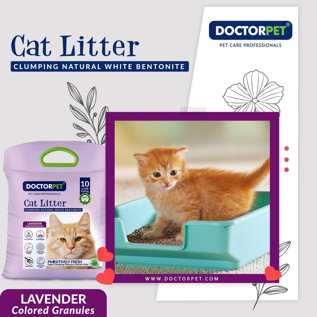 Doctor Pet Cat Litter Super Clumping MICRO Bentonite Lavender 10L