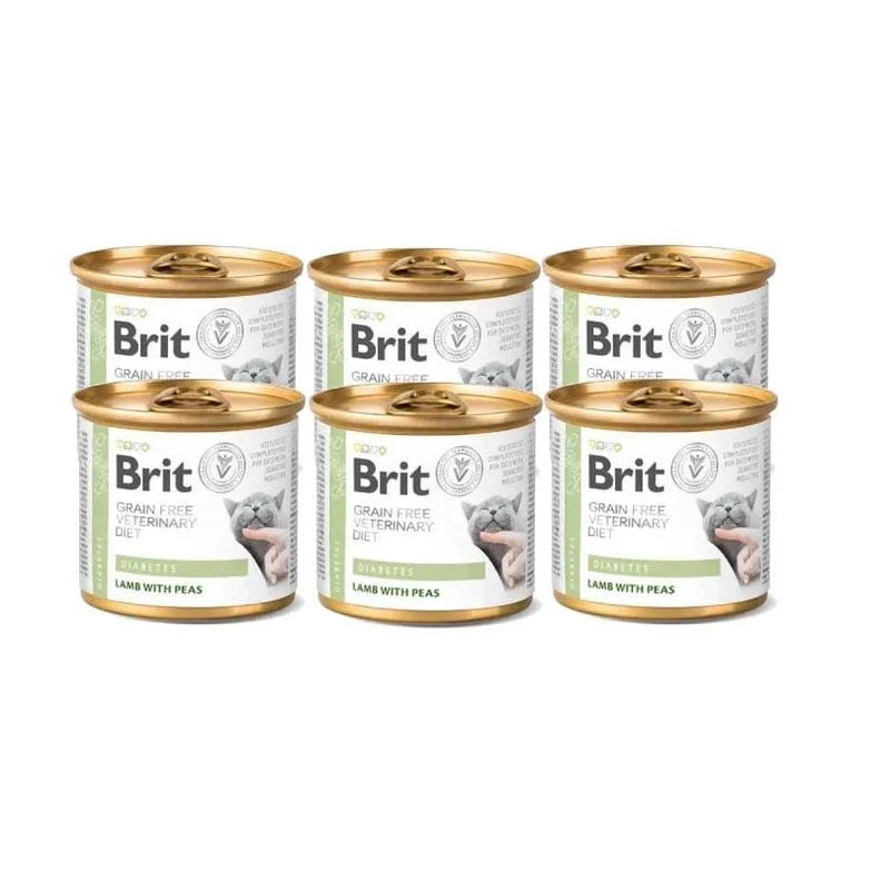 Brit GF Veterinary Diet Cat Cans Diabetes 6x200g