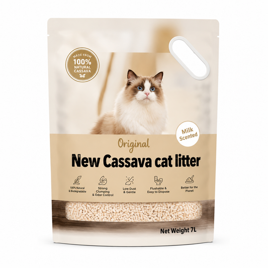 Cassava Cat Litter – Milk Scented 6L - 100% Natural & Flushable