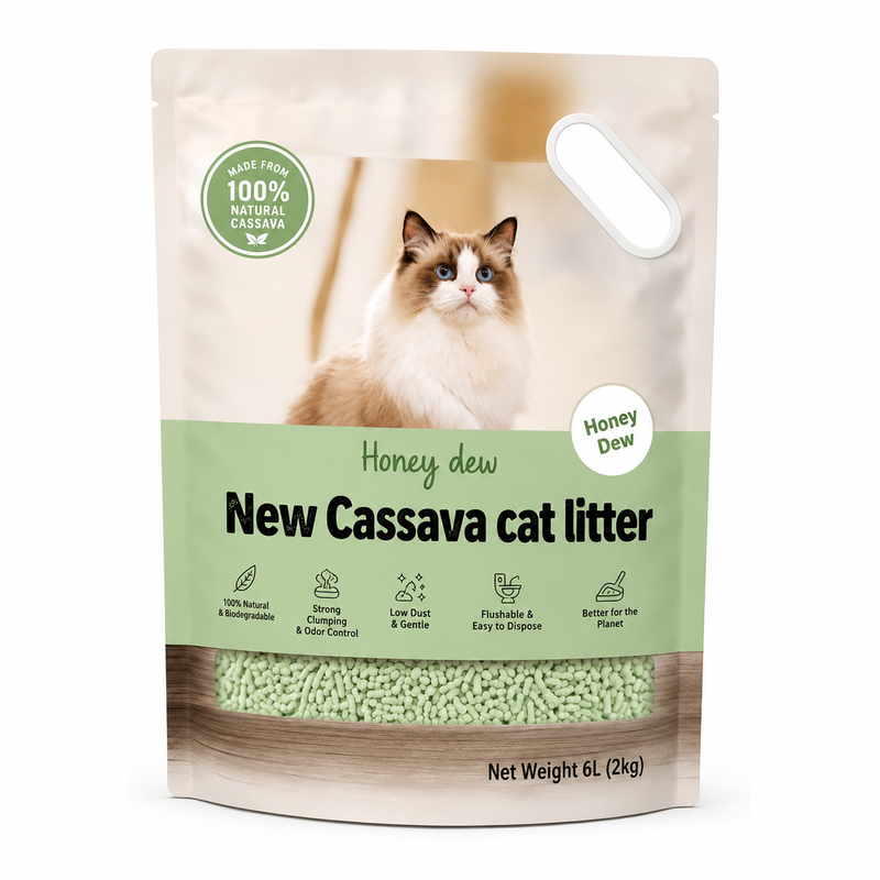 Cassava Cat Litter – Honey Dew Scented  6L - 100% Natural & Flushable