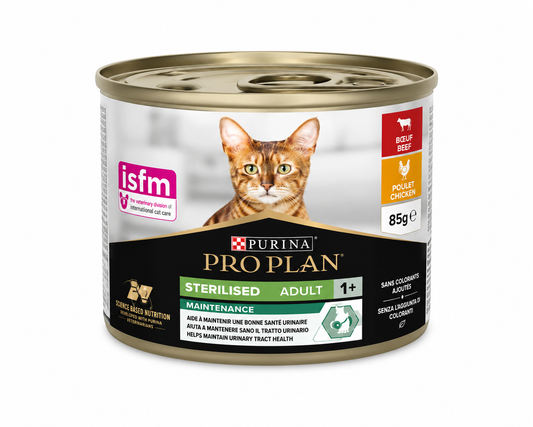 Purina Pro Plan Sterilized Adult Wet Cat Food, Chicken and Beef, Mix Flavor Pack, 85g