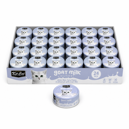 Kit Cat White Meat Tuna Flakes & Whitebait With Goat Milk 70gx24pcs