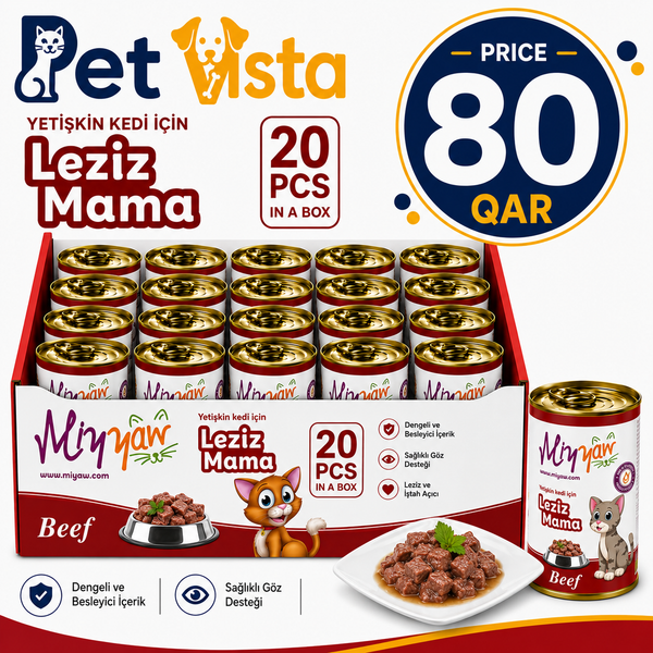 MIYYAW WET FOOD FOR ADULT CAT WITH BEEF Pate 400g x 20pcs