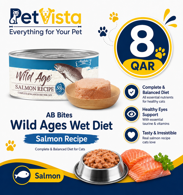 طعام AB Bites Wild Ages الرطب المتكامل – وصفة السلمون 80 غرام معلب