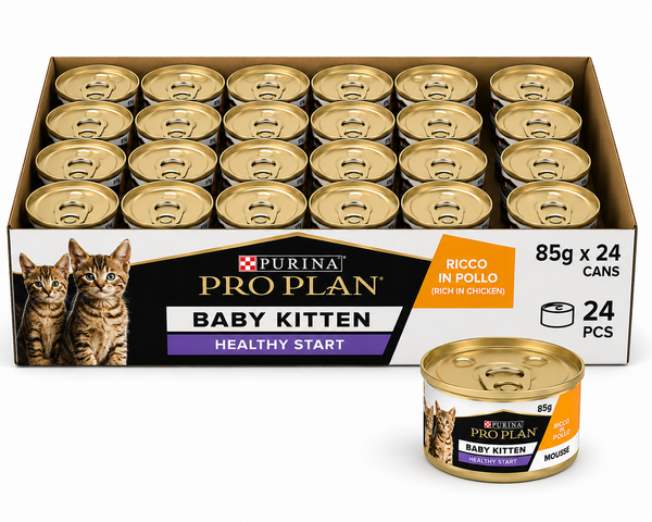 Purina Pro Plan Baby Kitten Mousse Healthy Start, Wet Cat Food, rich in Chicken, 24 x 85g Box