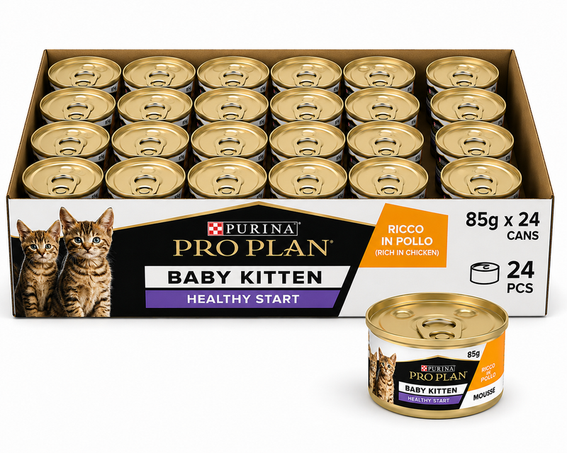 Purina Pro Plan Baby Kitten Mousse Healthy Start, Wet Cat Food, rich in Chicken, 24 x 85g Box