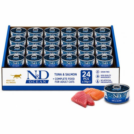 FARMINA N&D CAT OCEAN TUNA & SALMON 70gx24pcs