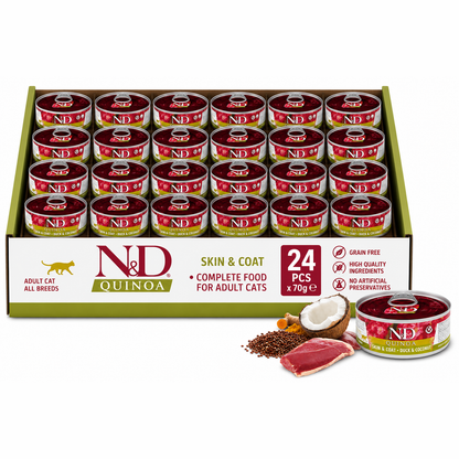 FARMINA N&D CAT FOOD QUINOA DUCK & COCONUT 80gx24pcs