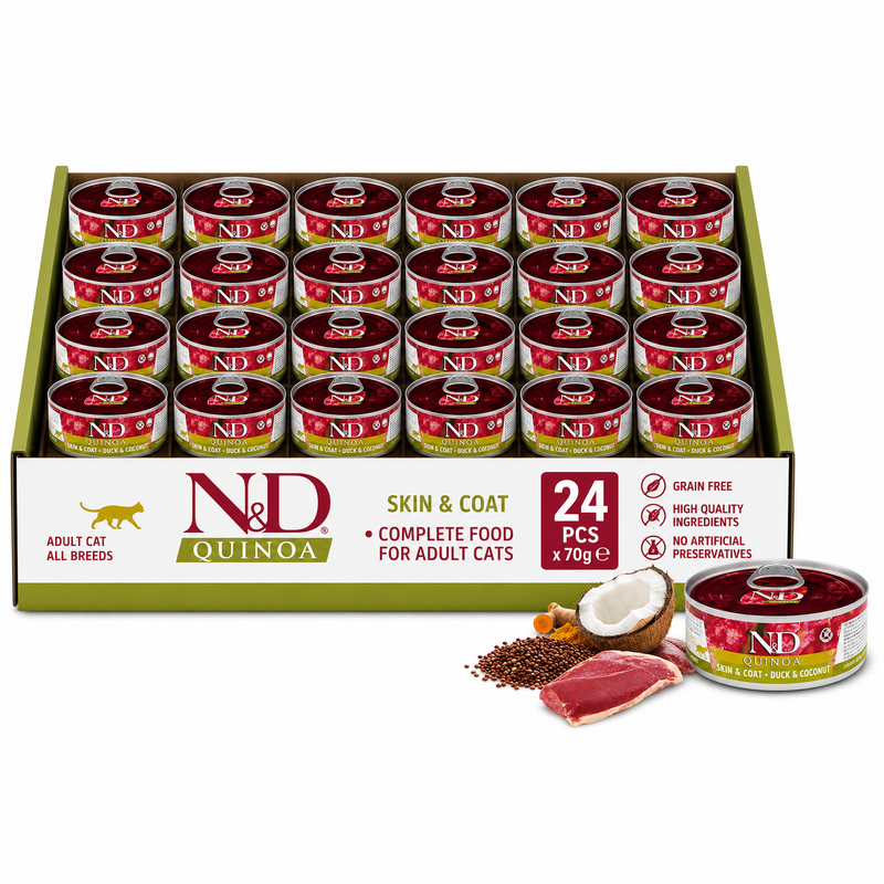 FARMINA N&D CAT FOOD QUINOA DUCK & COCONUT 80gx24pcs
