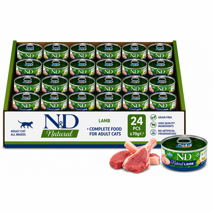 FARMINA N&D CAT FOOD NATURAL LAMB 70gX24PCS