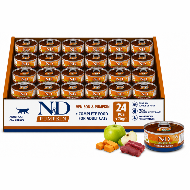 FARMINA N&D CAT VENISON & PUMPKIN 70G X 24PCS