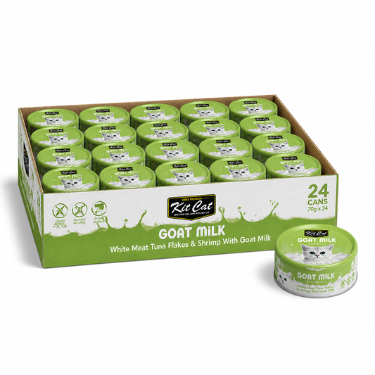 Kit Cat White Meat Tuna Flakes & Shrimp With Goat Milk 70gx24pcs