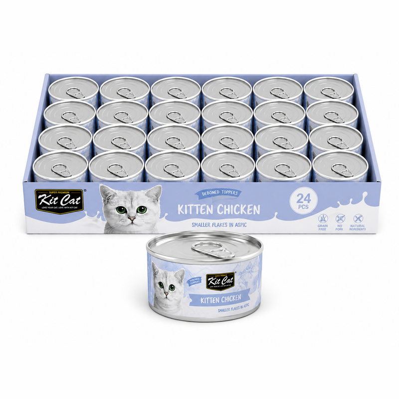 Kit Cat Kitten Chicken Flakes With Aspic 24x80g
