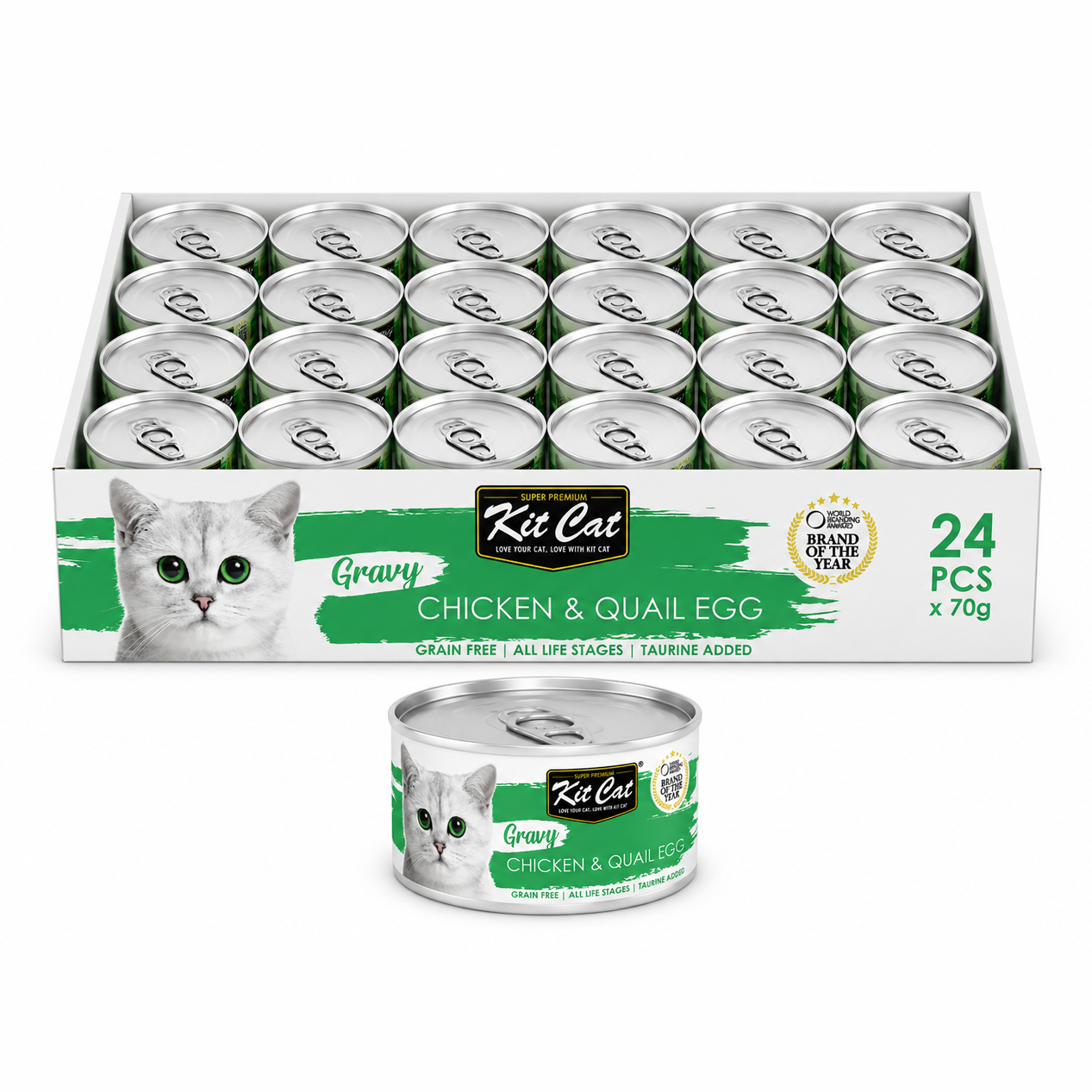 Kit Cat Gravy Canned Food (Chicken & Quail Egg) 24x70G
