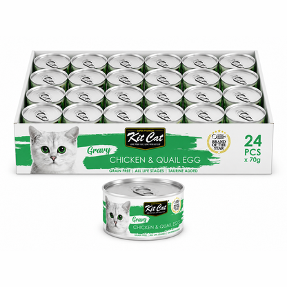 Kit Cat Gravy Canned Food (Chicken & Quail Egg) 24x70G