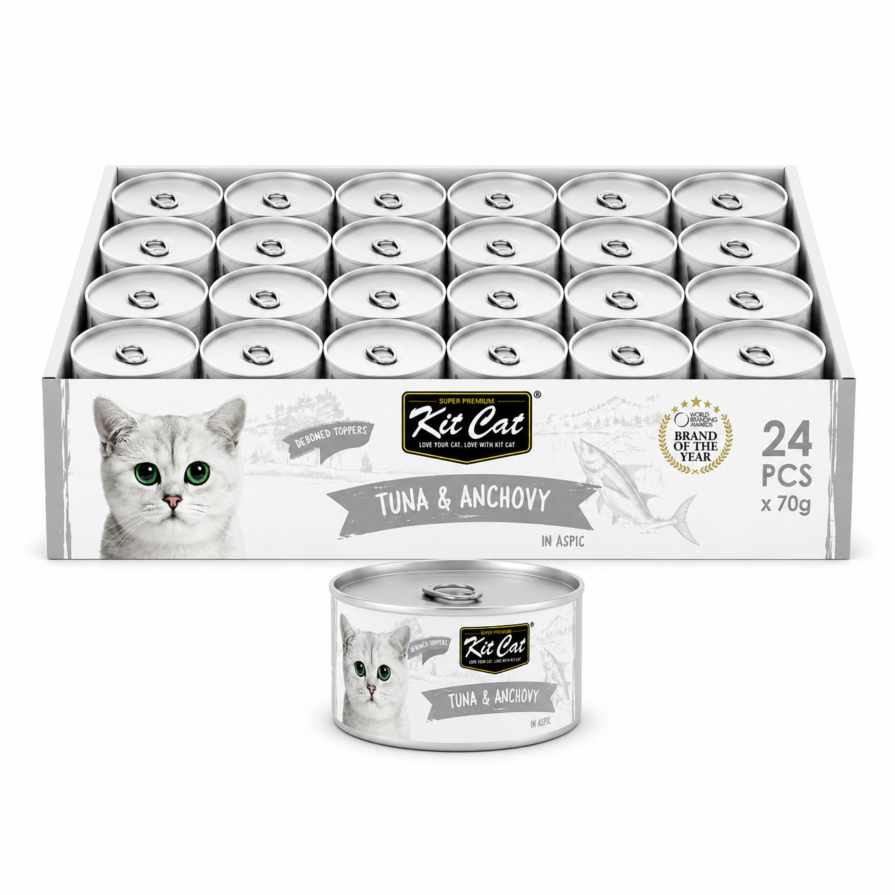 Kit Cat Deboned Tuna & Anchovy Toppers 24x80g