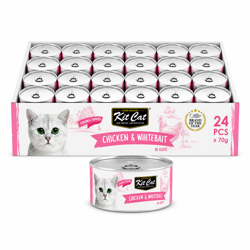 Kit Cat Deboned Chicken & Whitebait Toppers 24x80g