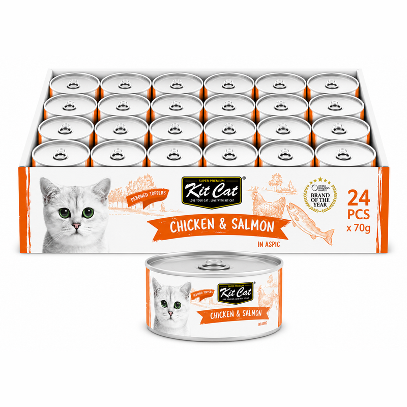 Kit Cat Deboned Chicken & Salmon Toppers 24x80g