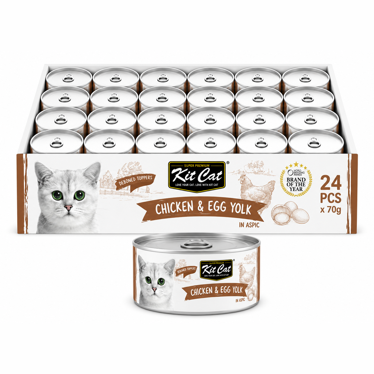 Kit Cat Deboned Chicken & Egg Yoke Topper 24x80g