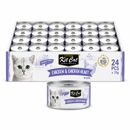 Kit Cat Deboned Chicken & Chicken Heart Topper 24x80g