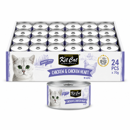 Kit Cat Deboned Chicken & Chicken Heart Topper 24x80g
