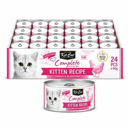 Kit Cat Complete Cuisine – Kitten Recipe Chicken in Broth 24x70g